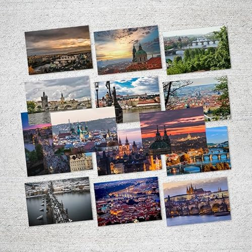 SEVSO Osteuropäische Reise-Postkarten Geheimnisvolle Plaza von Prag Stadtbild Postkarten für Tourismus Grußkarten 15 PCS