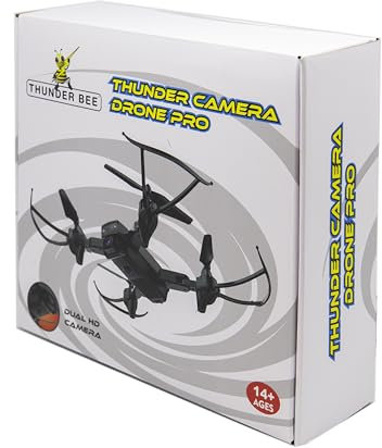 Thunder Camera Drone Pro – Dual HD Camera RC Quadcopter with Real-Time Video, Foldable Design, High-Performance Remote Control Drone for Ages 14+