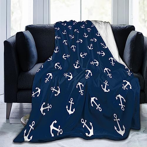 Gambo Anchors Überwurfdecke, weiche Reisedecke, leichte Outdoor-Decken, warme Anker-Decke, für alle Jahreszeiten, flauschige Flanelldecke für Sofa, Couch, Bett (203,2 x 152,4 cm)
