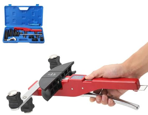 Cintreuse Multicouche Cintreuse Tube Cuivre Cintreuse Tube Acier 0-90°, Pince Multicouche Cintreuse de Tubes Manuelle Kit de Cintrage Avec Coupe-Tube - Outil d'ébavurage - 7 Têtes de Cintrage