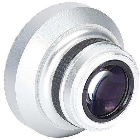 Obiettivo Aggiuntivo Super Fisheye da 37 Mm 0,25X per 37 Mm Realizzato in Lega di Alluminio di Alta qualità e Materiale in Vetro Ottico, Robusto e di Lunga durata. Calibro