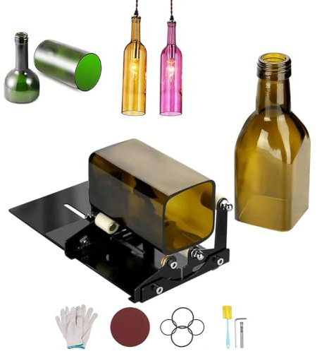 QUTBAG Glass Bottle Cutter, Adjustable Glass Bottle Cutter Tool with Positioning Baffle for Cutting Various Sizes & Shapes of Bottle Round, Square, Oval Bottle & Bottle Neck 11PC