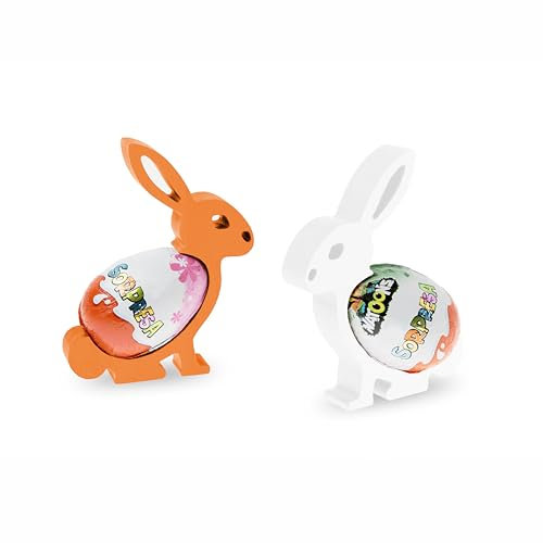 R&R SHOP – Coniglietto Pasquale, Porta Ovetti di Cioccolato – Set di 2 (Rosa)