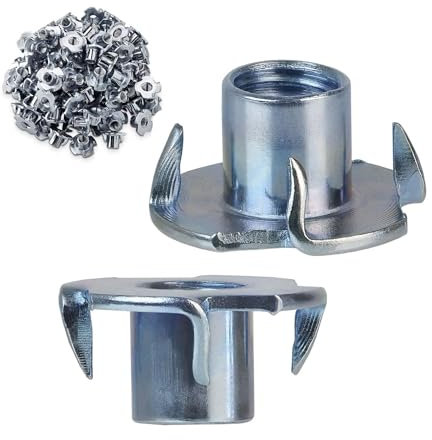 Einschlagmuttern M4 bis M10 mit 4 Einschlagspitzen, verzinkt Chrom Gewindemutter (100, M5 x 8 mm)