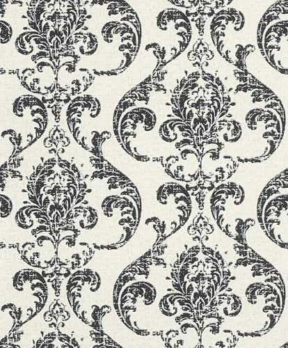 Rasch Color your life 315608 Papier peint intissé avec ornements en noir et blanc de la collection Color your life 10,05 x 0,53 m (L x l)
