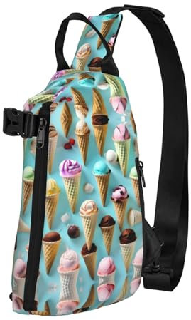 Crossbag Eistüten Daypack Kompatibel Umhängetasche Sports Sling Bag Für Wandern, Reisen, Gym