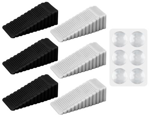 Arrêts de Portes, Cale Porte Sol Caoutchouc, Hauteur Reglable Antidérapante bloc, 6 Cale Porte de PVC, 6 Amortisseur de Porte Murale, pour Tous Types de Sols en Intérieur et Extérieur et Portes