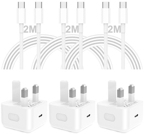 iPhone 16 Charger, 3Pack iPhone 15 charger 2M 20W Apple Fact USB C Charger Plug with USB C Cable for iPhone 16/16 Plus/16 Pro Max/15/15 Plus/15 Pro/15 Pro Max, New iPad 12.9, iPad Mini, iPad air
