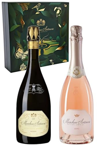 Marchese Antinori Tenuta Montenisa Franciacorta Brut-Paket, 2 Flaschen Rosé und Contessa Maggi Riserva, Franciacorta DOCG-Schaumwein