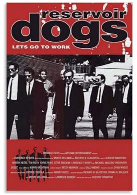 DaranKaep Reservoir Dogs Movie Poster Dekorative Malerei Leinwand Wandkunst Wohnzimmer Poster Schlafzimmer Malerei,Wandkunst Bilddruck Moderne Familienzimmer Dekor 08x12inch(20x30cm)