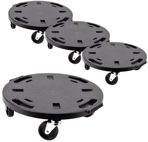 4er Set Transportroller Rollbrett Transportrollen Rollbrett Werkstatt Pflanzen Rollbretter Transport Möbelrollen flach Pflanzenroller rund Transporthilfe mit Rollen 40