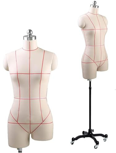 Schaufensterpuppe Körper weiblich, Bekleidungsform Nähen Schaufensterpuppe Torso weibliche Schaufensterpuppe feste Schaufensterpuppe Kleidungsform mit Metallrolle zum Nähen,XXL-Model88-White