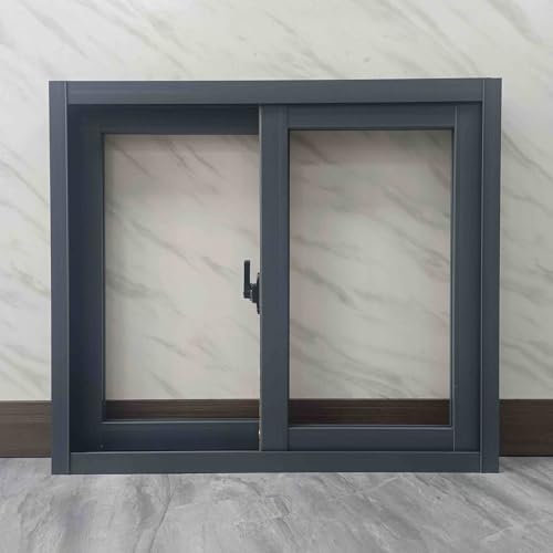 Vibeo Finestra Finestre Antitempesta Grigio Scuro con Ferramenta, Finestre per Case Mobili con Zanzariere, Finestra Piccola Interna Ed Esterna per Soppalco Bagno Casetta dei Giochi(38x19in/97x48cm)