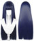 COSPLAZA 80cm/31 inches Tiefes Blau Lange Glatte Perücke für Damen Cosplay Kostüm Perücke mit flachem Pony