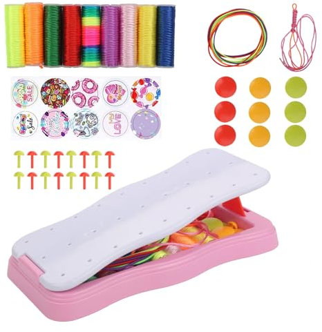 ZWQLZG Kit de fabrication de bracelets pour filles, kit de tressage à la main pour enfants de 7 à 14 ans, bracelets tricotés à la main, bracelets réglables faits à la main pour filles (rose)