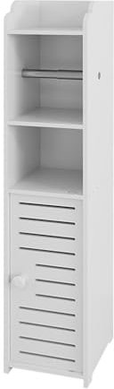 VIIROUD Armoire Salle de Bain, Blanc, 81 cm x 22 cm x 5.5 cm, Pour Salle de Bain, Rangement, Gain de Place, Polypropylène, Résistant à l'Usure, Étanche, Stable, Design Élégant, Facile à Installer