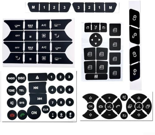 Kit de réparation d'autocollants pour bouton Benz Classe C E SLK pour radio AC
