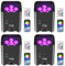 Glowingstage LED Strahler Akku, 4 Stück 108W RGBWA-UV Bühnenlicht mit APP Kontrolle, LED Par Akku mit DMX und Fernbedienung für Party, Club, Bar, Halloween, Weihnachten