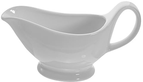 Cabilock Salsa En Forma De Bote Servicio Recipiente Pequeño Porcelana Leche Salseras Para Servir Salsera Grande Bote De Salsa y Platillo Mini Salsera Bote Para Servir Salsa Cerámica Blanco