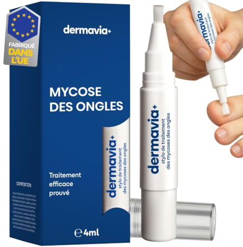 DERMAVIA+ Tratamiento para Hongos en las Uñas – Trata el pie de atleta, la tiña y la picazón – Bolígrafo giratorio 4 ml – Apto para diabéticos – Tratamiento clínicamente probado – Fácil de usar