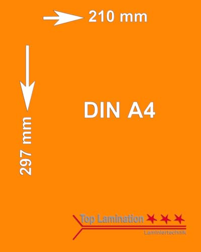 Top Lamination 100 Blatt orange 120 g/m² A4 (210x297mm) Tonpapier bedruckbar Premium Papier farbig
