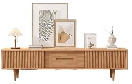 Meuble TV Meuble TV sur Pied en Bois for Salon, Meuble de Rangement Moderne et Minimaliste for Chambre à Coucher Console(Natural)