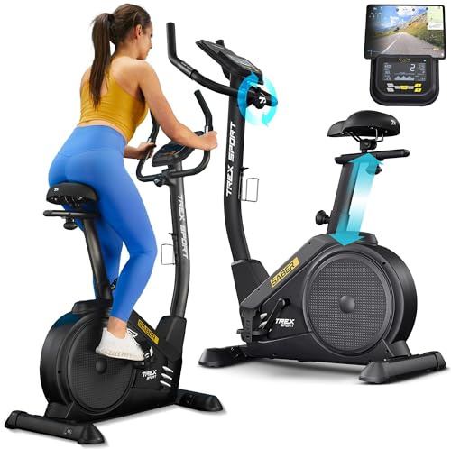 TREX SPORT Heimtrainer Fahrrad TX-750EB SABER | Ergometer mit App, LCD-Display, 21 Trainingsprogrammen | Hometrainer Fahrrad bis 135kg