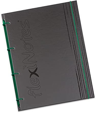 flexiNotes NOTIZBUCH A5, Typ: fN Black, Dunkelgrün, 75 Blatt kariert - Ring S