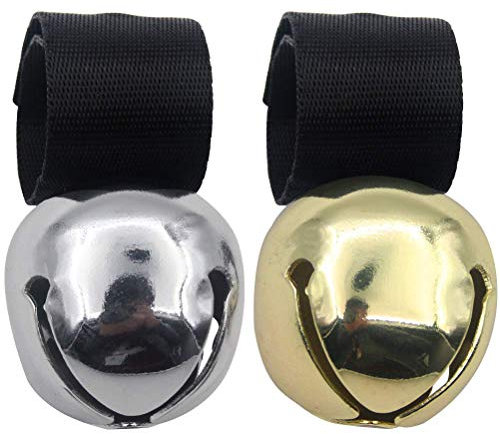 Große Hundehalsbandglocke für Training, Wandern, Spazierengehen, Jagd, Haustier-Tracker, 2 Stück 3,8 cm extra laute Haustierglocke für Wildtiere und Vögel (Bärenglocke, Kuhglocke) Gold | Silber