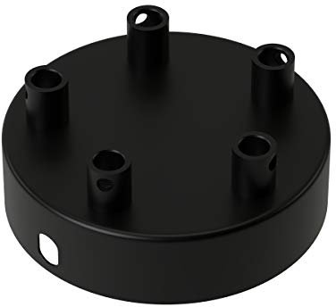 Calex Creations Deckenplatte, 10cm, 5 Verbindungspunkt, Pendel Leuchte zusammenstellen, Schwarz