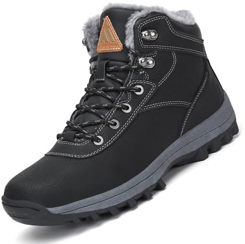Mishansha Homme Femme Bottes de Neige Hiver Randonnée Chaussures Trekking Imperméable Outdoor Boots Chaudement Chaudes Fourrure Baskets Bottines,New Noir 39 EU