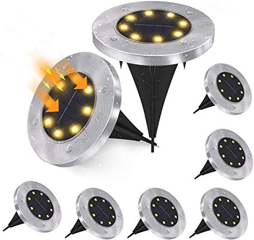 Kunmuzi Solarleuchten für Außen, 8 Stück Solar Bodenleuchten Aussen Gartenleuchte, solarleuchten garten IP65 Wasserdicht Solarlampe Garten Licht Deko für Rasen Auffahrt Gehweg Garden