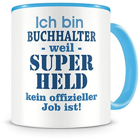 Samunshi® Buchhalter Tasse mit Spruch Geschenk für Buchhalter Mann Frau Kaffeetasse groß Lustige Tassen zum Geburtstag hell blau 300ml