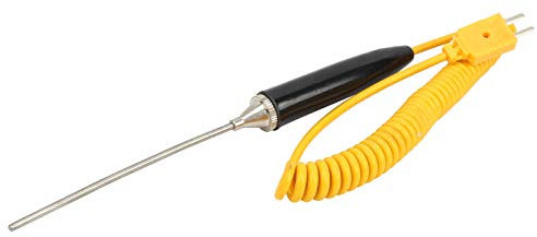 Eujgoov Thermoelement Sonde Typ K 0-1100 °C/32-2012 °F Hochtemperatur Thermoelementsensor Handnadelspitzen Sonde, Gelb, Schraubmontage, Rostfreier Stahl
