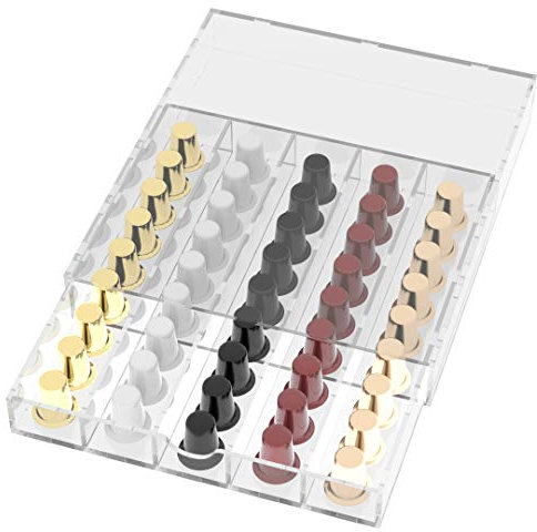 Danieli Cassetto Porta Cialde in acrilico trasparente PTCA002 | Espositore Portacialde da tavolo in acrilico trasparente per 45 cialde (9x5)