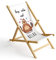 Holz-Liegestuhl Klappbar Klappliegestuhl Sonnenliege Strandstuhl Wechselbezug Motiv Keep Calm and Relax [119]