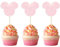 Gyufise Cupcake-Topper mit rosa Schleife, Roségold, Glitzer, Mini-Cupcake-Picks, Dekorationen für Babyparty, Hochzeit, Kindergeburtstag, Partyzubehör, 36 Stück