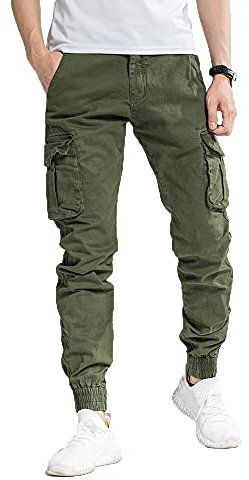 TONY BACKER Pantaloni Casual Uomo Pantaloni Cargo Uomo Pantalone Vintege G6551 (IT, Misura del girovita, 52, Regular, Regular, Verde)