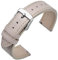 ANNEFIT Uhrenarmband 18mm, Schnellverschluss Lederarmband Ersatz mit Edelstahl Metall Schließe (Beige)