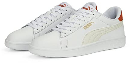 PUMA Unisex Smash 3.0 L Baskets, Puma White Vapor Gray Chili Pepper, 42 EU