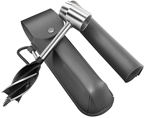 Holzbearbeitung Handbohrer, Manuelle Schlangenbohrer Sets mit Holster, Mehrzweck Outdoor Survival Bohrer Handschraubenbohrer