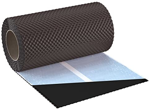 Eurovent 300mm x 5,0m ALU Wandanschlussband/Kaminanschlussband 3D Struktur (RAL8019 (Dunkelbraun))