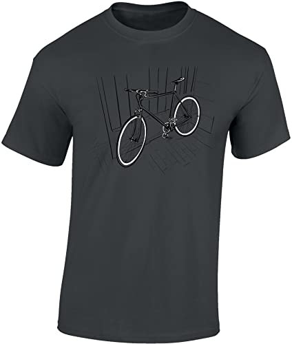 Fahrrad T-Shirt Herren : Indoor Bike - Rennrad Zubehör (Dark Grey M)