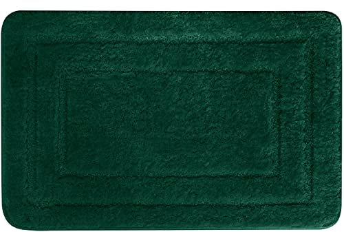 Euromat Badezimmerteppich rutschfeste Weichen Mikrofaser Badematte Badteppich Badvorleger (Grün, Teppich 50x80 cm)