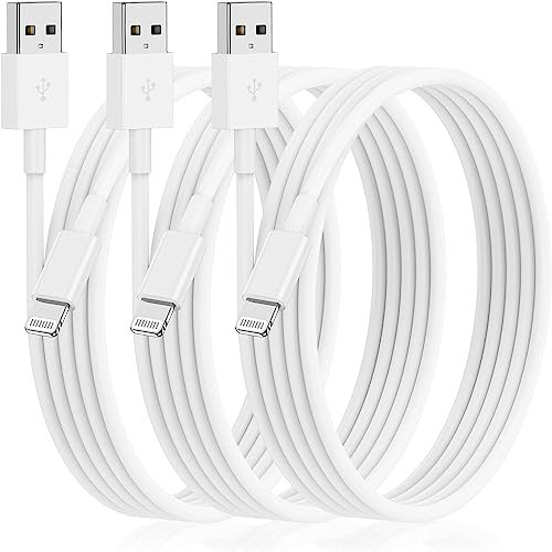 3 Pack USB A to Lightning Cable for iPhone [Apple MFi Certified], 3M Charger Cord Compatible With iPhone 14 13 12 11 Pro/Pro Max/Mini/Plus/XR/XS/SE