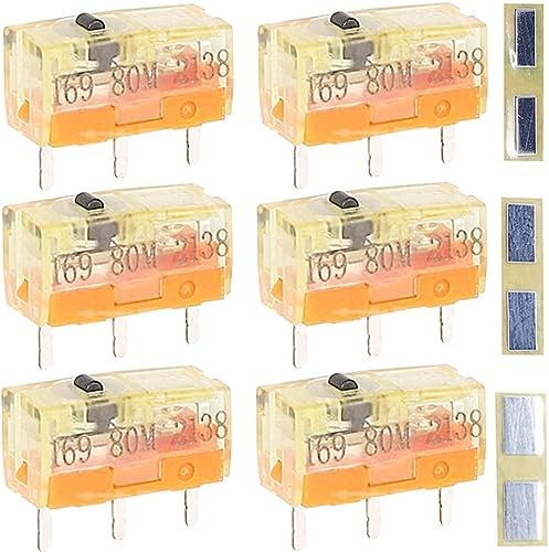 Youmile 6 piezas Mouse Micro Switch TTC a prueba de polvo Gold mouse switch 80 Million click Button Gold Contactor con pegatina de metal para Razer mouse para Apple para mouse para Logitech Mouse