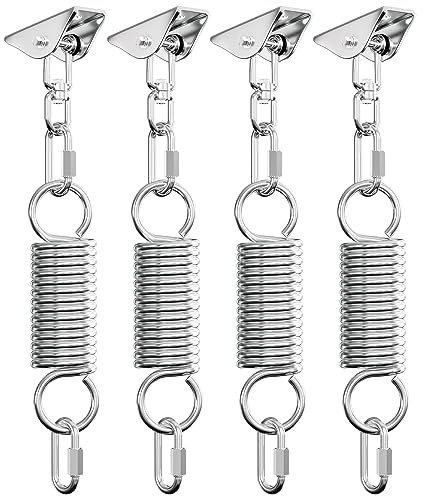 Joparri Lot de 4 crochets de plafond, charge lourde, fauteuil suspendu, ressort oscillant, rotation à 360°, crochet de suspension avec vis, jusqu'à 400 kg, crochet pour béton, bois, sac de frappe,