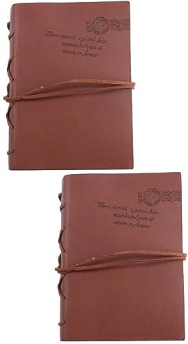 Ciieeo 2 Stück Reisetagebuch Leder-Tagebuch Notizbücher Für Männer Planer Tagebuch 2021 Blanko Mini-Taschen-Notizbuch Raster-Notizbuch Notizbuch Hardcover Herren-Kalender