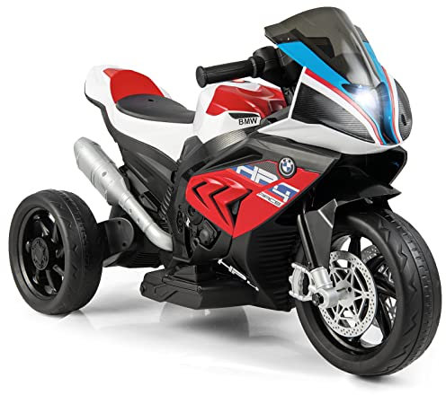 COSTWAY 12V Kids Electric Motorbike, Licensed BMW Ride on Motorcycle with Headlight, Music, Horn, MP3, USB Port, Battery Powered Vehicle Toy for 37-96 Months (Red)