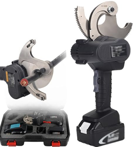 ZWJABYY Elektrischer Ratschen-Kabelschneider,Akku Hydraulische Kabelschere,18V Kabelschneider Elektrischer Drahtschneider Drahtschneidewerkzeug für Kupfer Al Kabel,EC-75